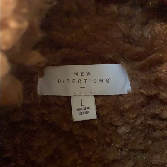 Brown Fuzzy Jacket with Pockets - Picture 2 of 4